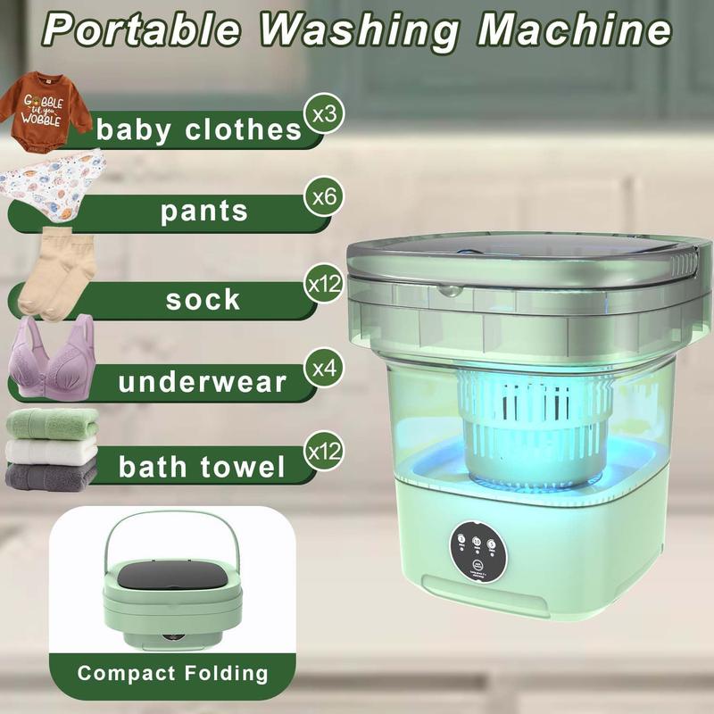 Mini Portable Foldable Washing Machine with Dryer