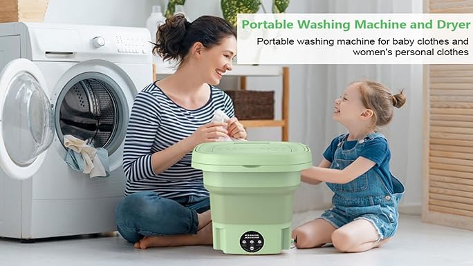 Mini Portable Foldable Washing Machine with Dryer