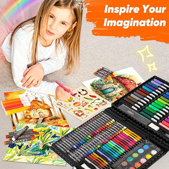 Colouring Kit | 150 Pieces Colour Box Set | Kids Colouring Kit | Multifunctional Colour Box