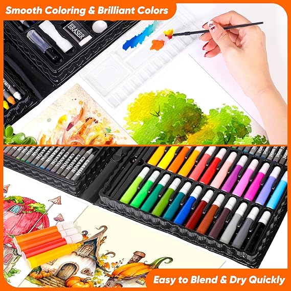 Colouring Kit | 150 Pieces Colour Box Set | Kids Colouring Kit | Multifunctional Colour Box