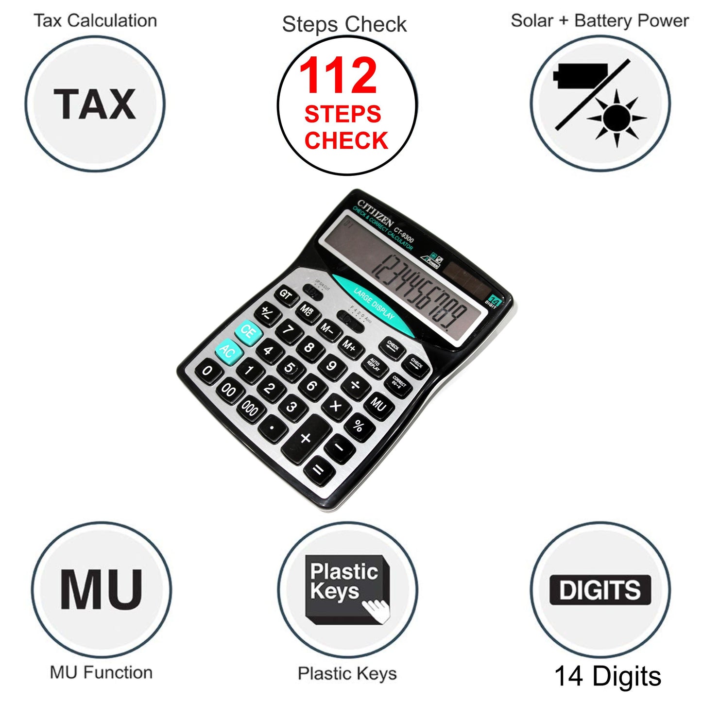 CITIZEN CT 9300-G Calculator With Crystal Buttons | Best Calculator