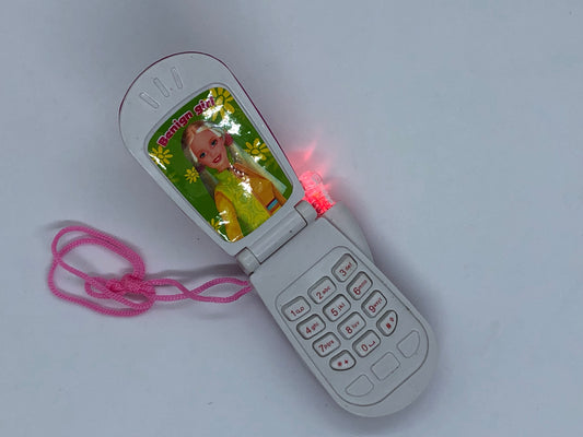 Foldable Fancy Pink Mobile Phone Toy For Baby With 2 Cells | With Different Baby Songs