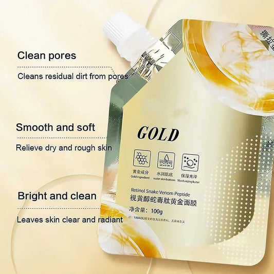 RETINOL GOLD Face Mask Deep Moisturizing Brightening Anti Aging Lifting Oil Tear Off