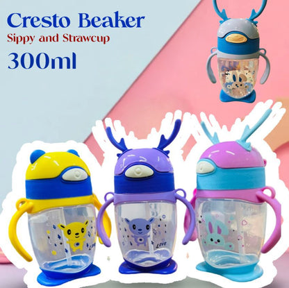 300ml Cresto Sippy and Direct Strawcup with Floor Stand