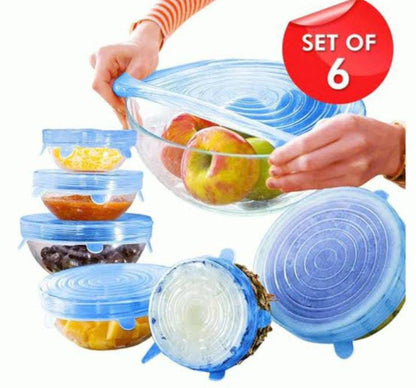 6 Pieces Reusable Food Packing Cover Set | Eco Friendly Silicone Food Storage Covers