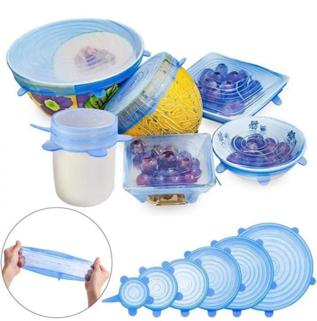 6 Pieces Reusable Food Packing Cover Set | Eco Friendly Silicone Food Storage Covers